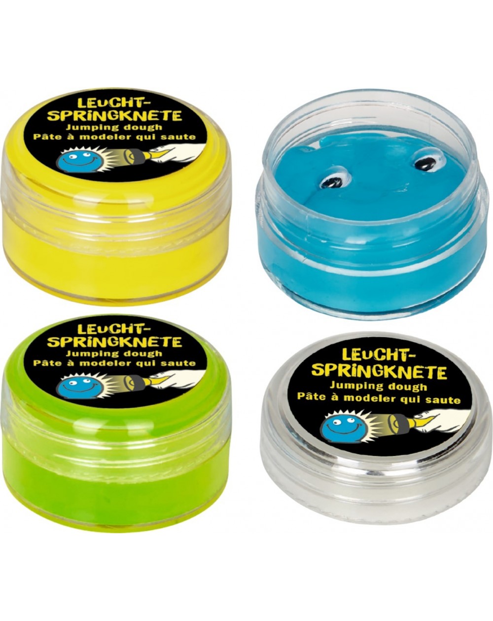 Stuiterende klei glow in the dark met oogjes