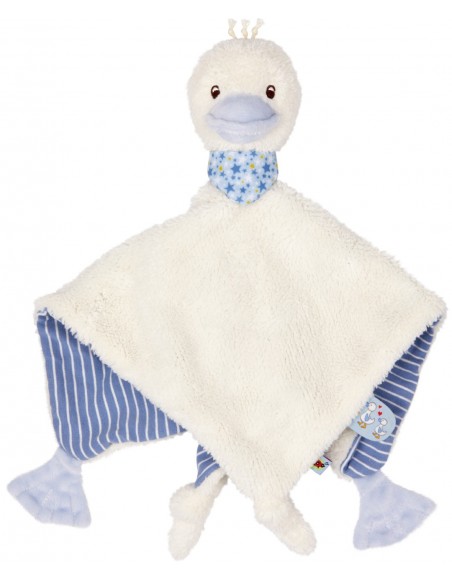 Knuffeldoek gansje - blauw