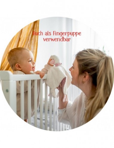 Knuffeldoek gansje - blauw