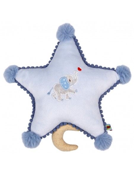 Muziekknuffel ster - blauw
