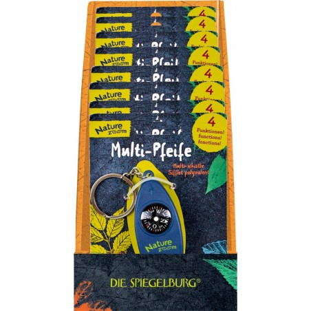 Multifunctioneel fluitje loep kompas thermometer