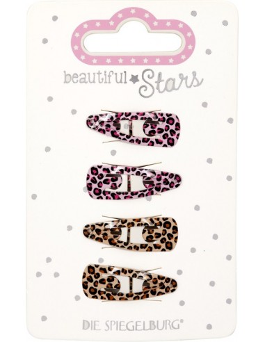 Metalen haarclips luipaardprint set van 4