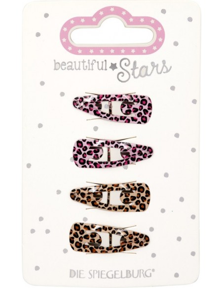 Metalen haarclips luipaardprint set van 4