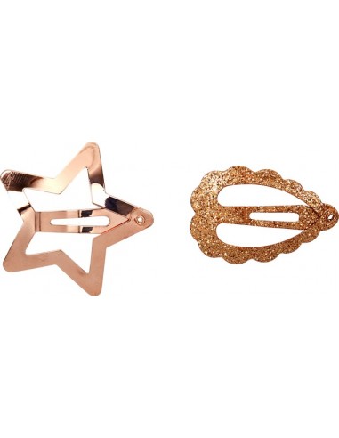 Metalen haarclips koperkleurig set van 2