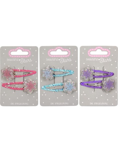Metalen haarclips ijsbloem set van 2