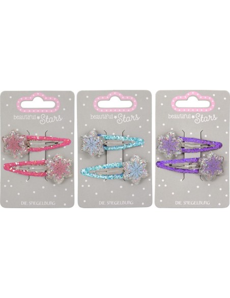 Metalen haarclips ijsbloem set van 2