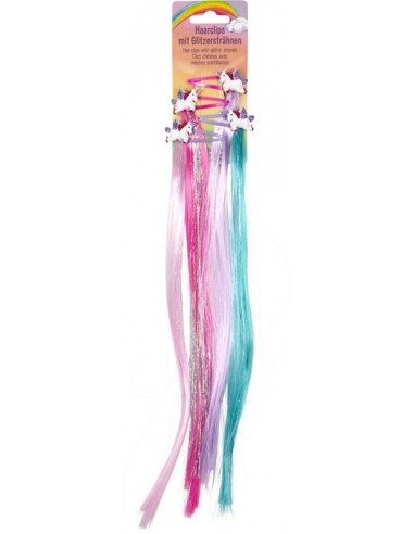 Glitterhighlights eenhoorn 30 cm set van 4 haarclips
