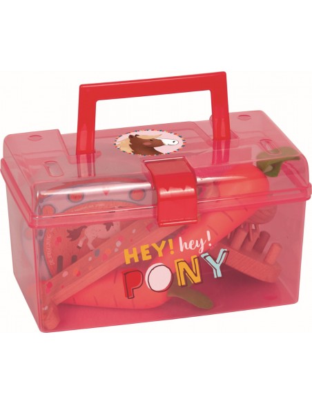 Houten verzorgingsset voor paardenknuffels