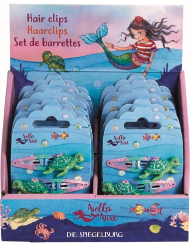 Metalen haarclips schildpad glitter set van 2