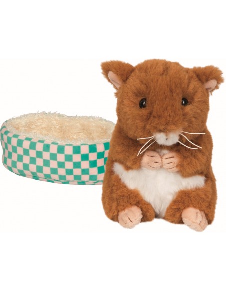 Goudhamster Ted in mandje