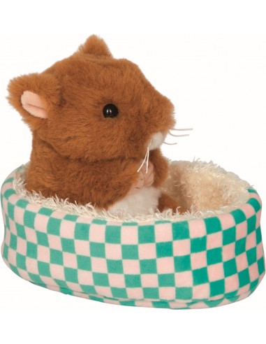 Goudhamster Ted in mandje