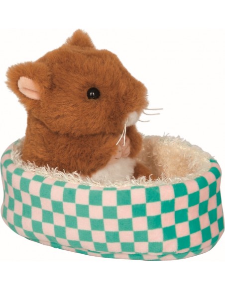 Goudhamster Ted in mandje