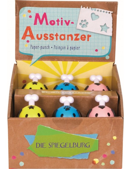 Paperpunch pootjes hondje 3 kleuren assorti