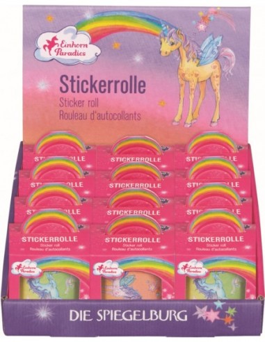Stickers op rol eenhoorn met glitters