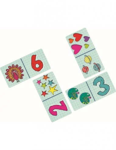 Kleurrijke nummerdomino