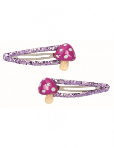 Metalen haarclips paddenstoel set van 2