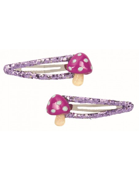 Metalen haarclips paddenstoel set van 2