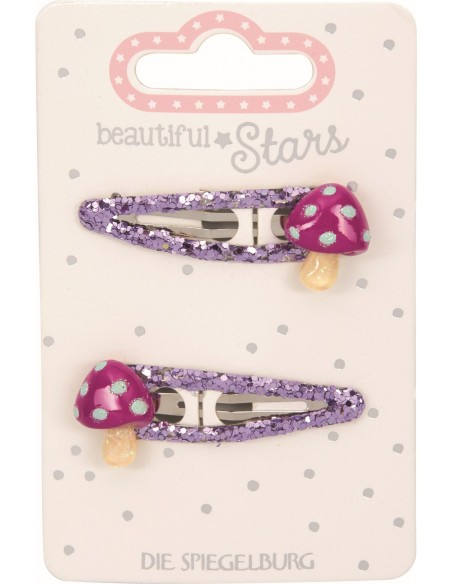 Metalen haarclips paddenstoel set van 2