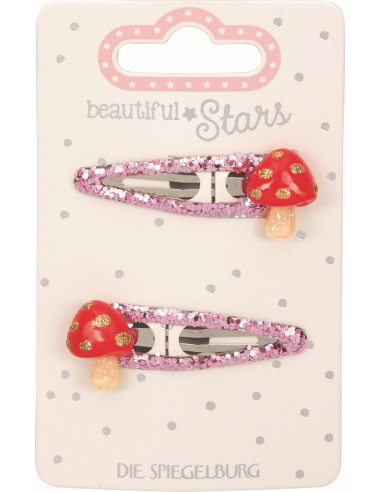 Metalen haarclips paddenstoel set van 2