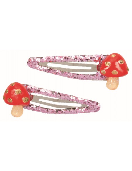 Metalen haarclips paddenstoel set van 2