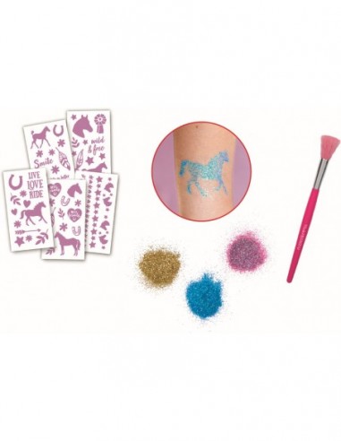 DIY tatoeages glitter paard tattoo