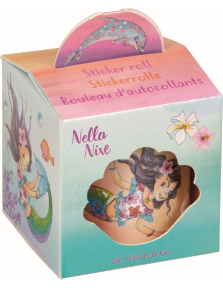 Stickers zeemeermin Nella Nixe op rol holografisch