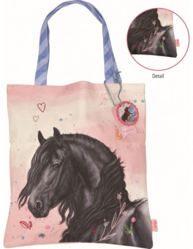 Katoenen schoudertas paard 31 x 36 cm