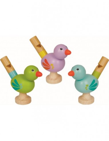 Houten fluitje vogeltje 3 designs