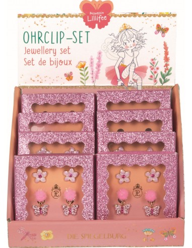 Sieradenset oorclips bloem vlinder Prinses...