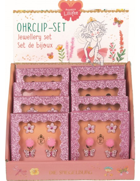 Sieradenset oorclips bloem vlinder Prinses Lillifee