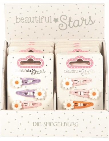 Metalen haarclips bloemen set van 4