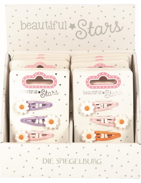 Metalen haarclips bloemen set van 4