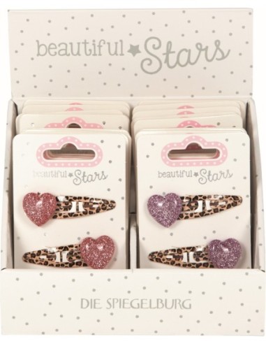 Metalen haarclips hartje set van 2