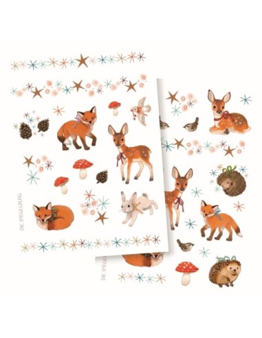 Tatoeages winterdieren in het kerstbos tattoo