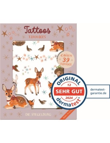 Tatoeages winterdieren in het kerstbos tattoo