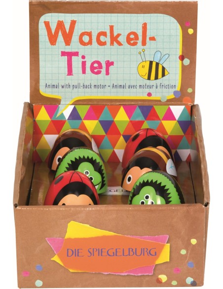 Wiebeldiertje met terugtrek mechaniek