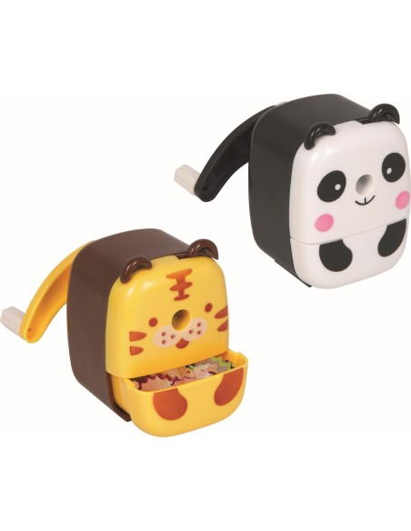 Puntenslijper met draaihendel Panda en Tijger - Wonderful Presents