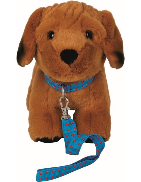 Knuffel hond puppy Joey met riem