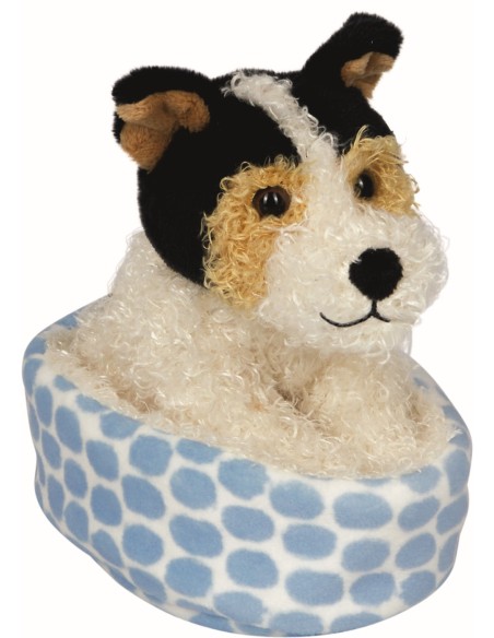 Knuffel hond  foxterrier in mand