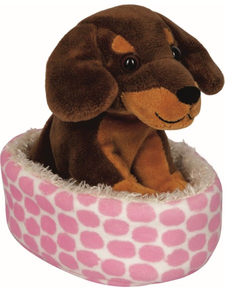 Knuffel hond tekkel in mand