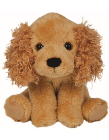 Knuffel hond cocker spaniel in mand