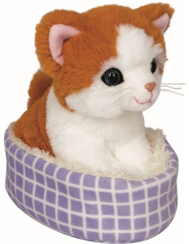 Knuffel poes Tessa in de mand