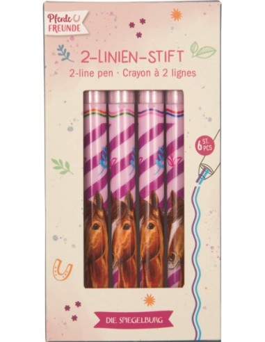 Set van 6 pennen met 2 kleuren