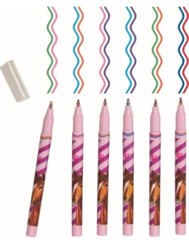 Set van 6 pennen met 2 kleuren