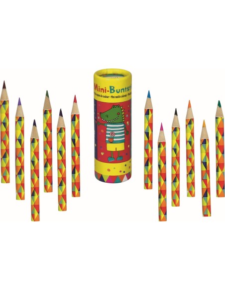 Koker met 12 mini kleurpotloden