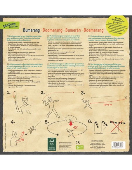 Houten boemerang 28 cm