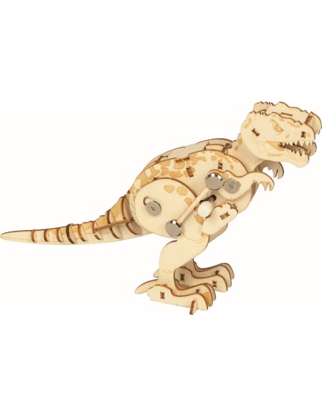 Houten bouwpakket - opwindbare dino T-Rex