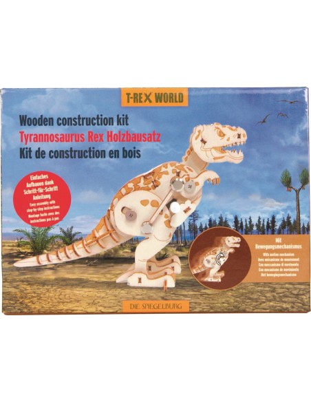 Houten bouwpakket - opwindbare dino T-Rex