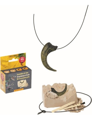 Mini uitgraafset dino fossiel met ketting 2...