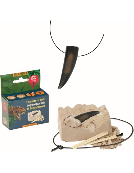 Mini uitgraafset dino fossiel met ketting 2 designs